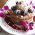 ダークチェリーとチョコレートクリームのパンケーキ♪