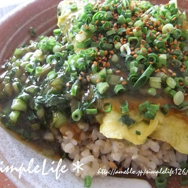 どっさり小松菜のあんかけ丼。カルシウムもたっぷりです