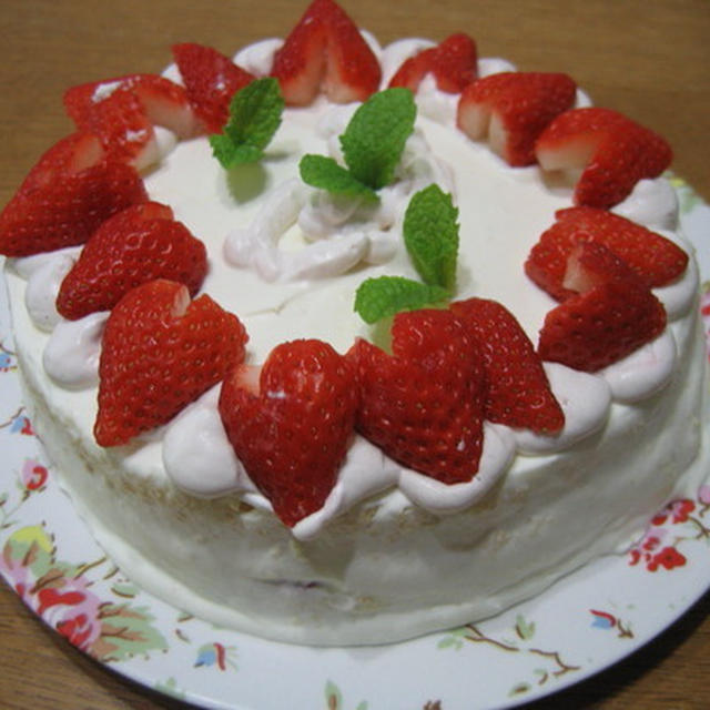 母の日☆いちごのケーキ、お弁当