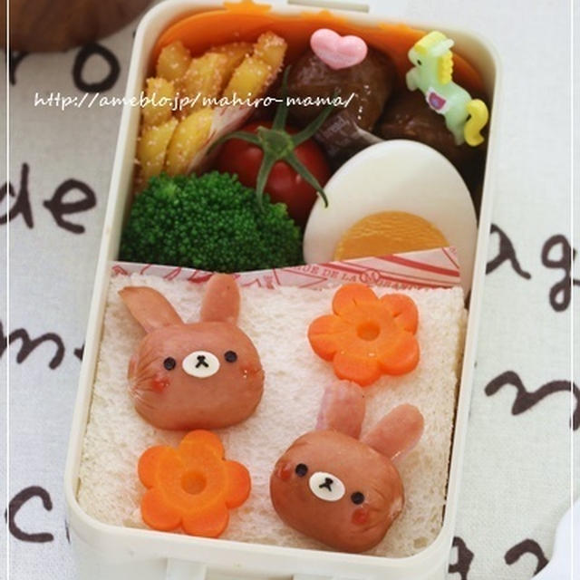 コロコロウインナーのうさぎちゃんのお弁当＊キャラ弁 by momoさん