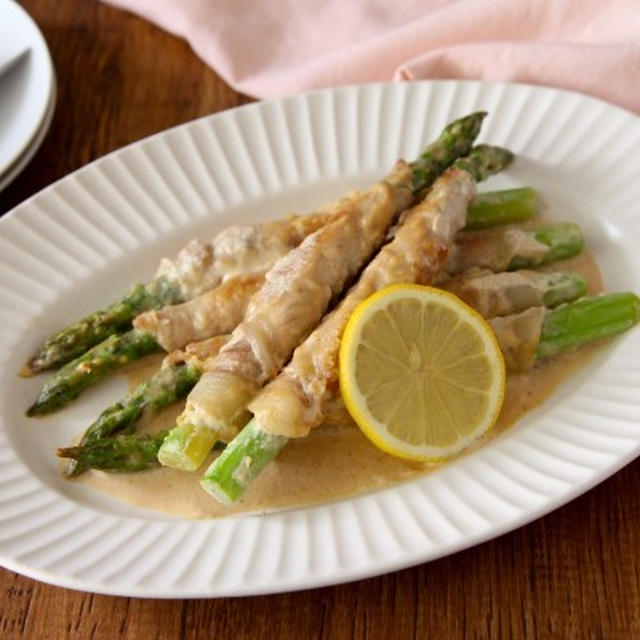 減塩でもおいしい！肉巻きアスパラのクリーム煮の簡単レシピ【食塩相当量0.9g】