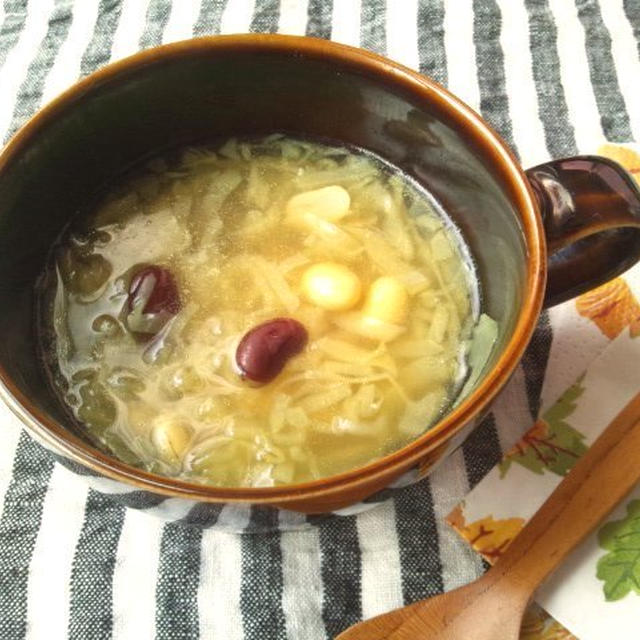 豆とキャベツのカレー味スープ