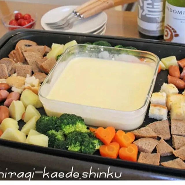 つくれぽ殿堂入り＊ホットプレートdeチーズフォンデュ