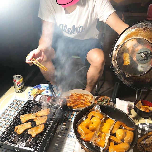 ベランダで燻製しました〜！！