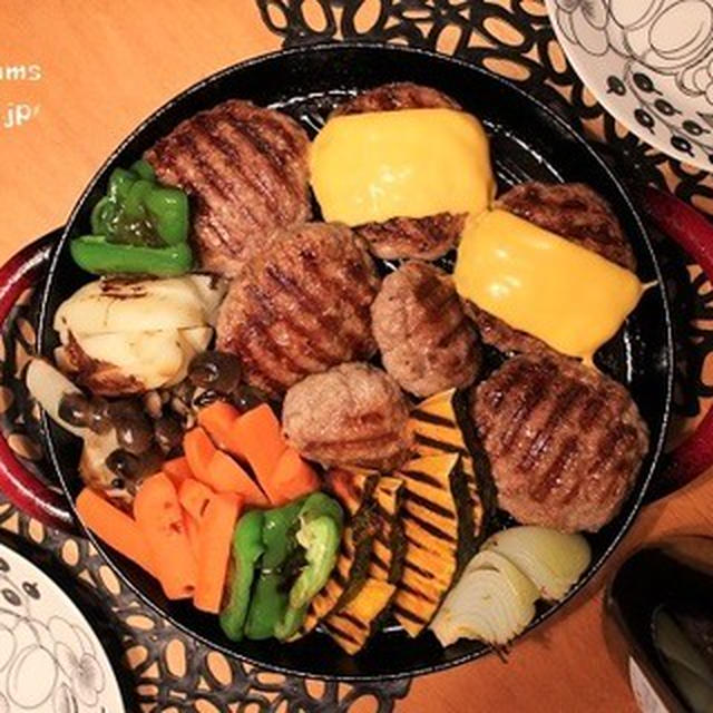 ストウブで『グリルハンバーグ』の夜ごはん。は、相変わらず週１ペース。