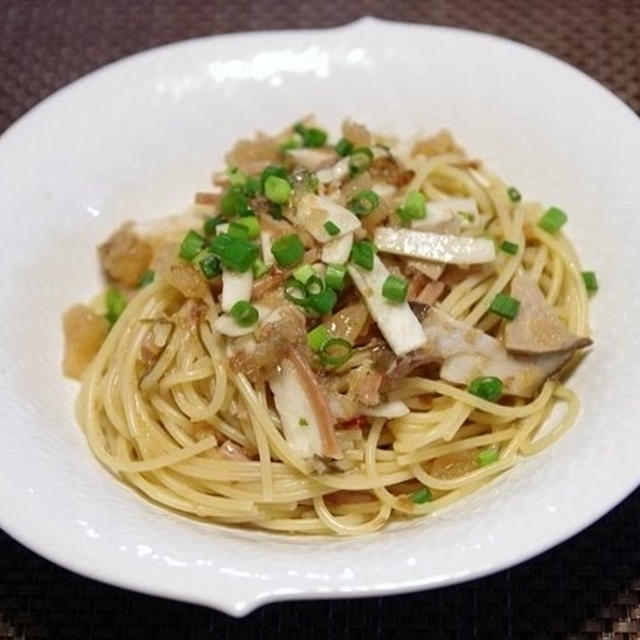 数の子とイカの松前漬けのスパゲッティー