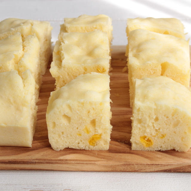 レンジで簡単卵なしレシピ。ほっこりクリームコーン蒸しパンの作り方