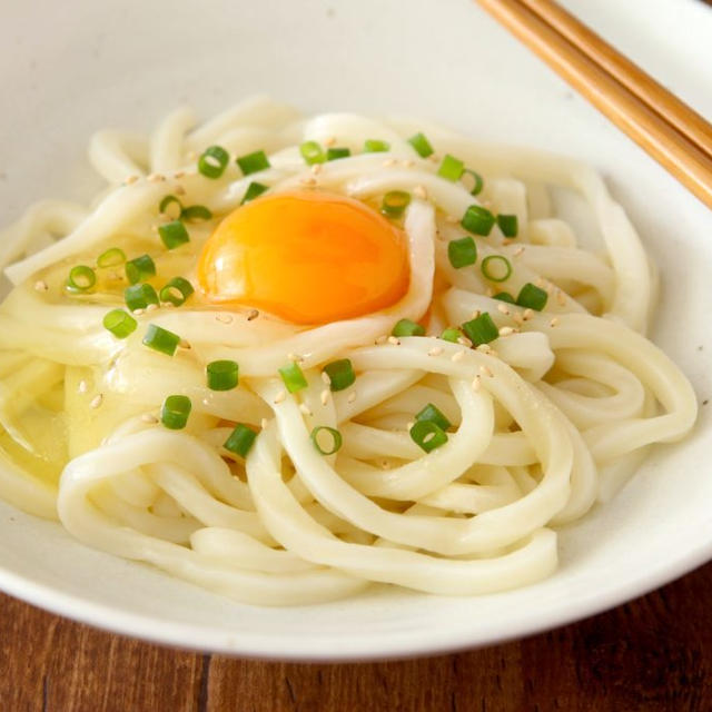 【調理時間5分】レンジで簡単！包丁いらず！ 冷やし旨塩釜玉うどん