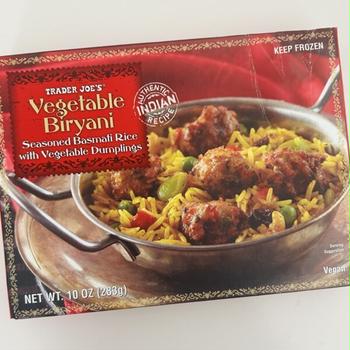 トレジョさんの冷凍食品　ベジタブルビリヤニ　Trader Joe’s Vegetable Biryani with Vegetable Dumplings