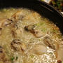 今夜の晩ご飯♪【牡蠣の雪鍋】と【生牡蠣】と【秋刀魚】