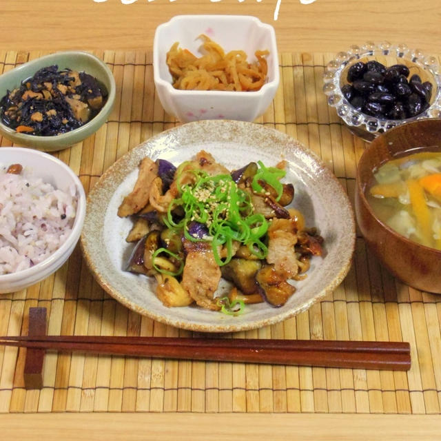 豚と茄子の胡麻炒め
