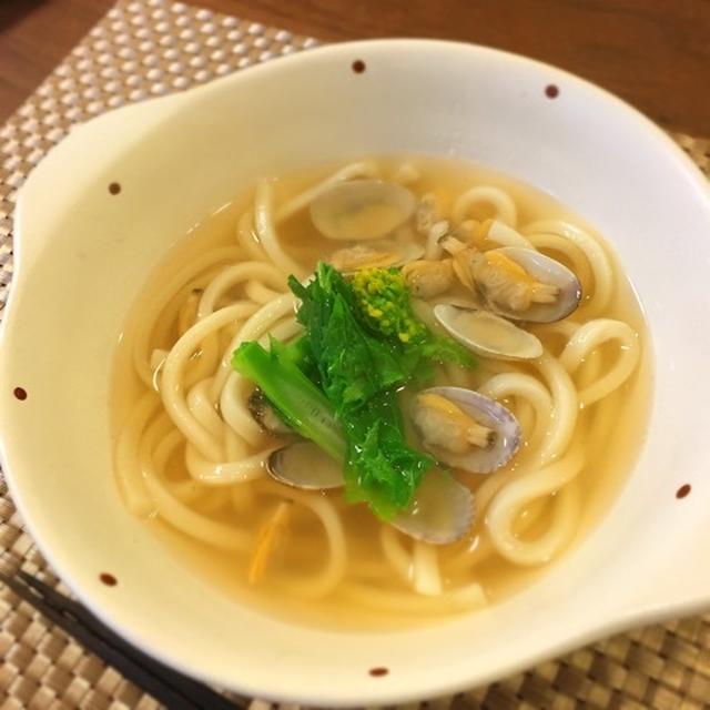 美味♡あさりと菜の花の春うどん