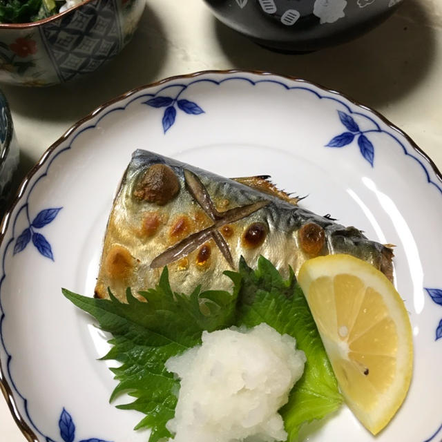 鯖の塩焼きと豚キムチ