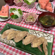 【おうちごはん】息子が喜ぶから手抜きでもいいや【手羽先焼きde夕食】と、【おつまみ】と。【弁当】