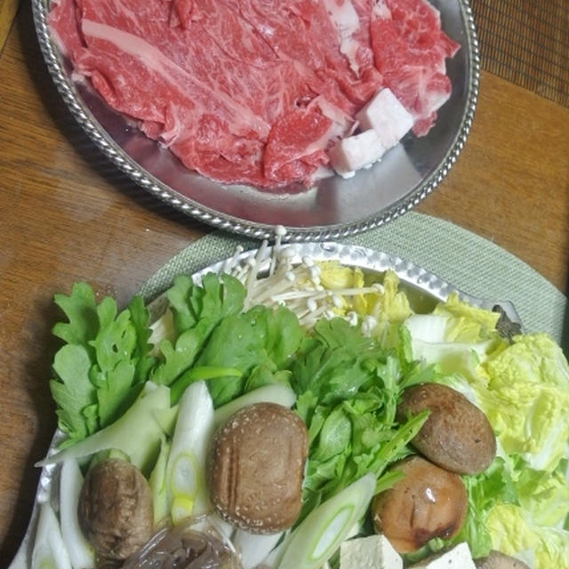 ダイリキの和牛ですき焼き。