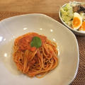 トマトクリームパスタと悉皆や