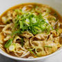 肉カレー蕎麦のレシピ