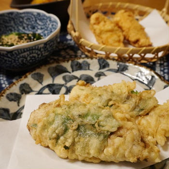 夕食☆鯵の天ぷら＆塩麹で鶏天