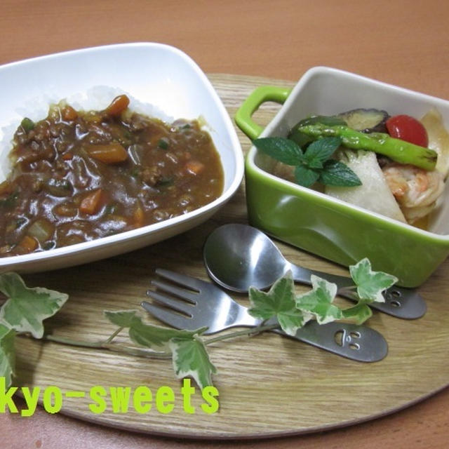 野菜たくさん☆夏カレーと温野菜アンチョビソース