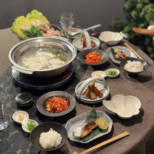 湯豆腐と魚久さんのサワラとイカの夜ごはん