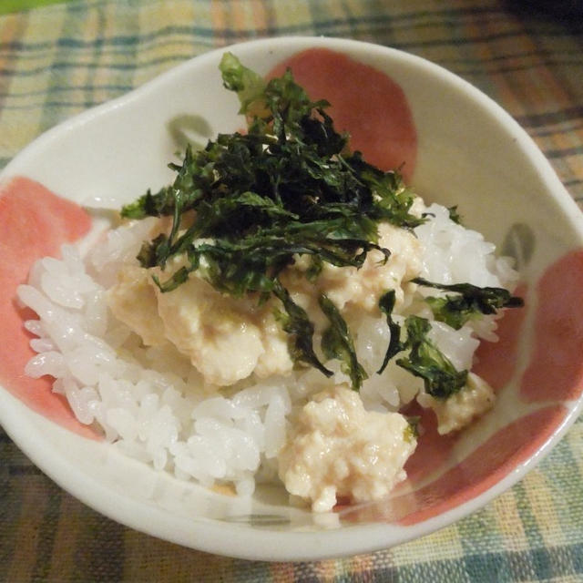 ◇【親子で】お豆腐と海苔のっけごはん