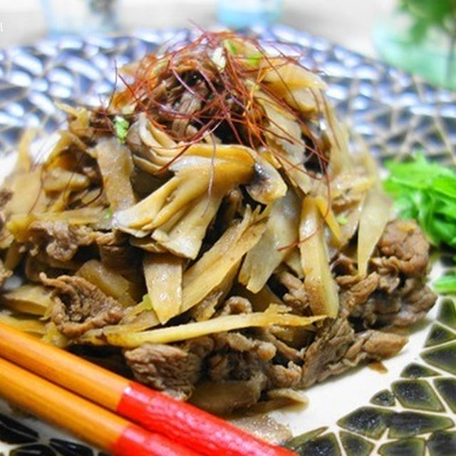 舞茸とごぼうと牛肉の甘辛煮♪　～昨日～