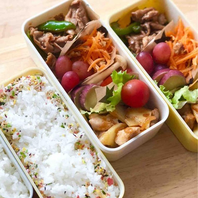 【 JKと夫2人分のお弁当 】