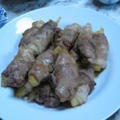 肉巻きポテトの照り焼き