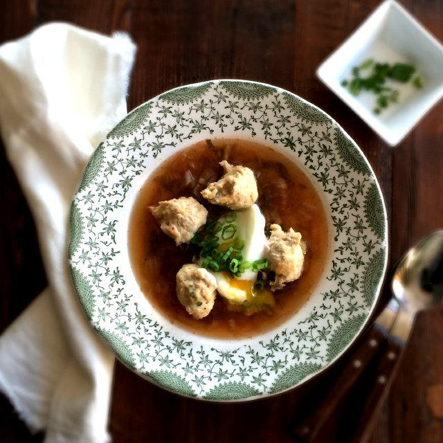 Kimchi Miso Chicken Ball Soupキムチ味噌鶏団子スープ