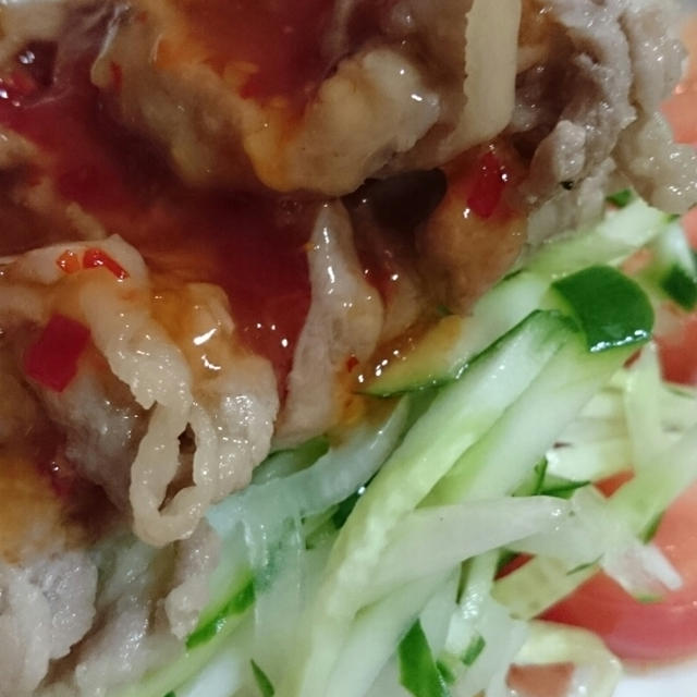 ☆タイ風 豚と野菜のチリソースかけ❗