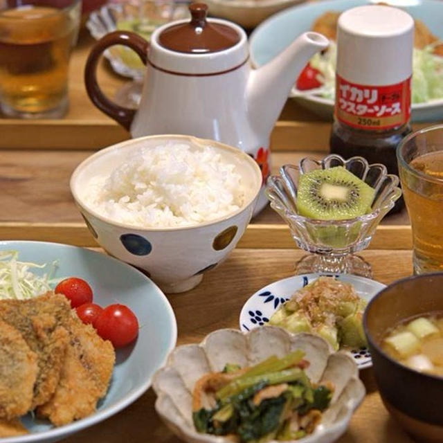 【一汁三菜・夕飯献立レシピ】サクサクでおいしいアジフライ定食