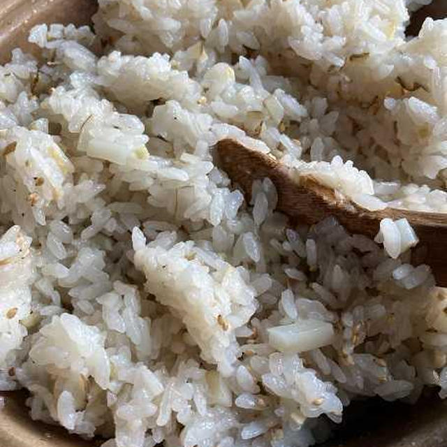 土鍋炊き　菊芋入り赤梅酢の酢飯　レシピ