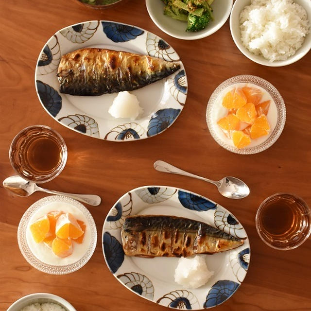 週末・和食の朝ごはん「さばの干物定食」