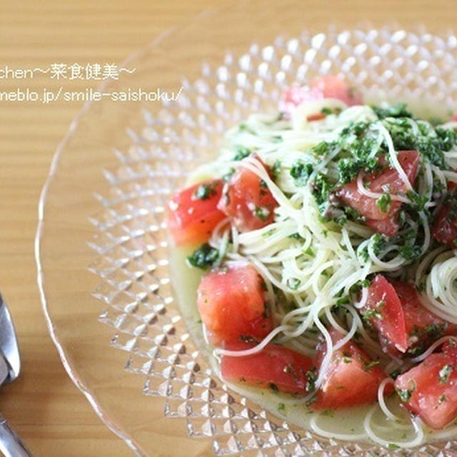昨日のお昼ごはん【トマトとドレッシングの冷製パスタ】＆つくレポお礼＼(*^O^*)／
