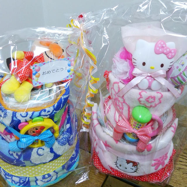 出産祝いに大人気♪おむつケーキ専門店すまいる　おむつケーキ