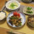 収穫した茄子で"麻婆茄子"　と　黄色い庭♪