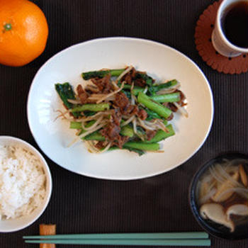 牛肉と野菜の甘辛生姜タレ炒め