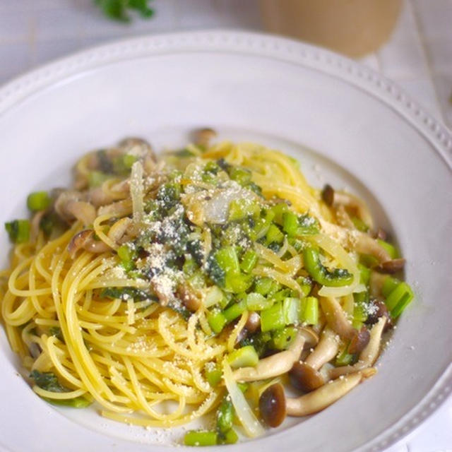 パスタ？チャーハン？2パターン楽しめる『野沢菜キノコの作り置き』