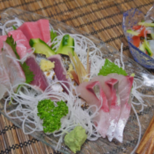 刺身御膳と母の日の器