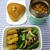 キーマカレーの三角形が嬉しいランチ