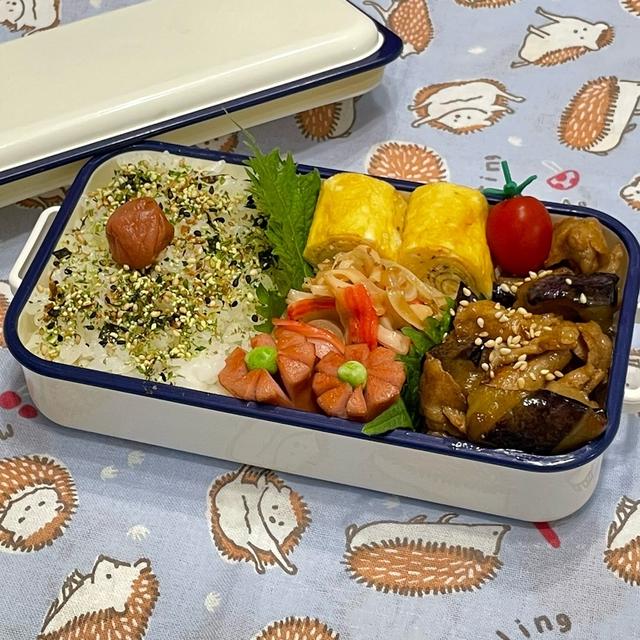 【お弁当】やっぱり最強コンビ！！！豚バラと茄子のオイスター炒め