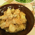 2月25日のもてなしゴハンは♪鶏肉とにんにくのハーブ煮込み&水菜のサラダ