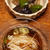 そうめんと豚バラとナスの味噌炒め