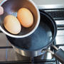 ミルクパンで作る簡単温泉卵、最短15分で2個できます。