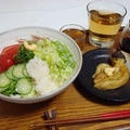 サラダうどんと焼き茄子（Salad Udon and Grilled Eggplant with Ginger） by DAIさん