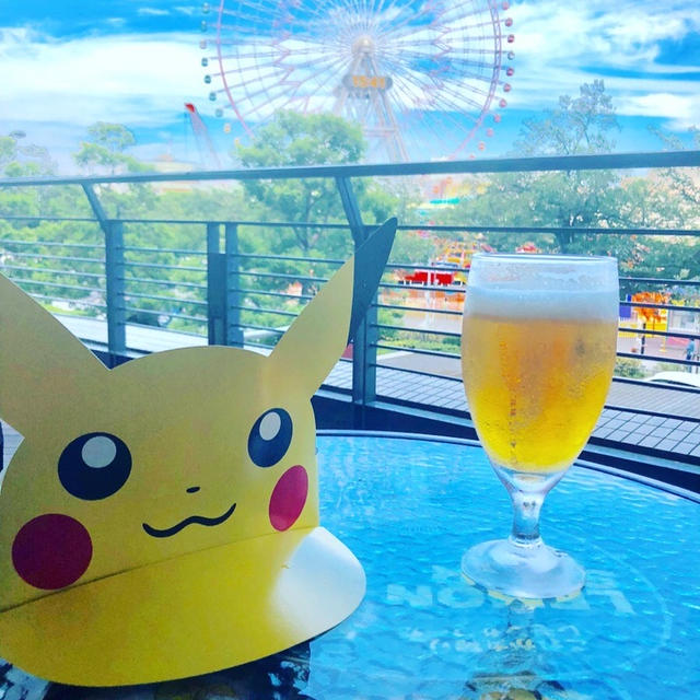 みなとみらいでビールとピカチュウと観覧車