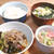 【めんつゆで】なすとひき肉のピリ辛炒めともやしのサラダ定食