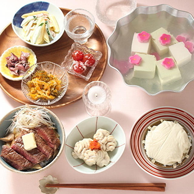 ステーキ丼と湯豆腐と和食の日