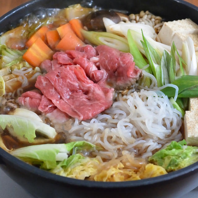う～～ん、すき焼きの晩ごはん。