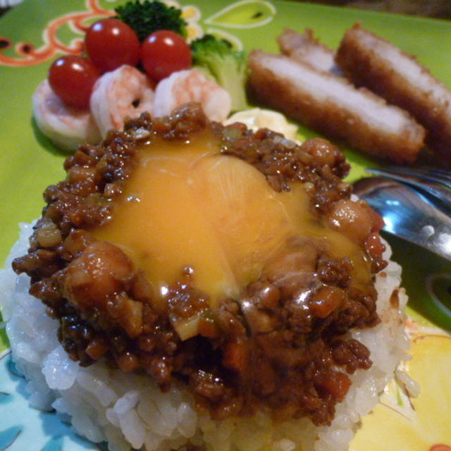 牛ひき肉を使って夕ご飯